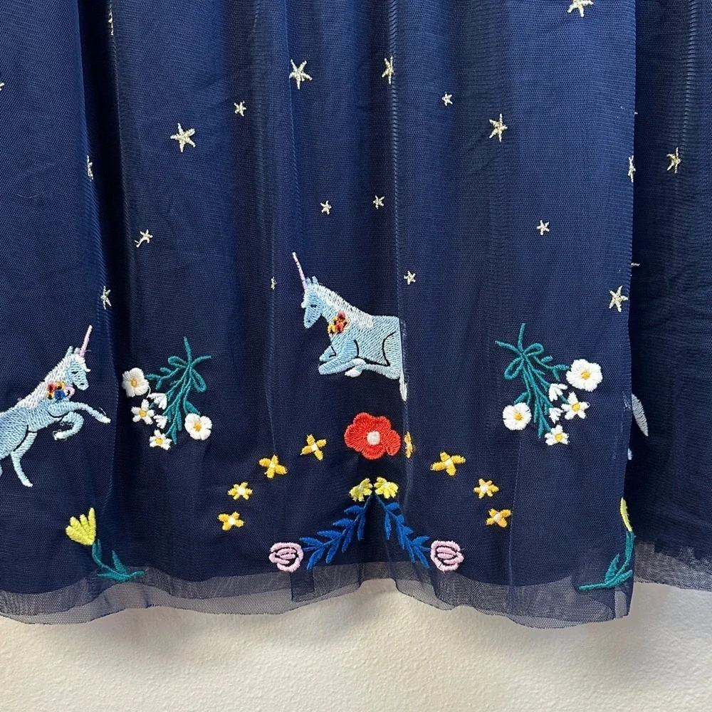 Hanna Andersson Make It Magic Soft Tulle Navy Dress Girls Size 10 EUC